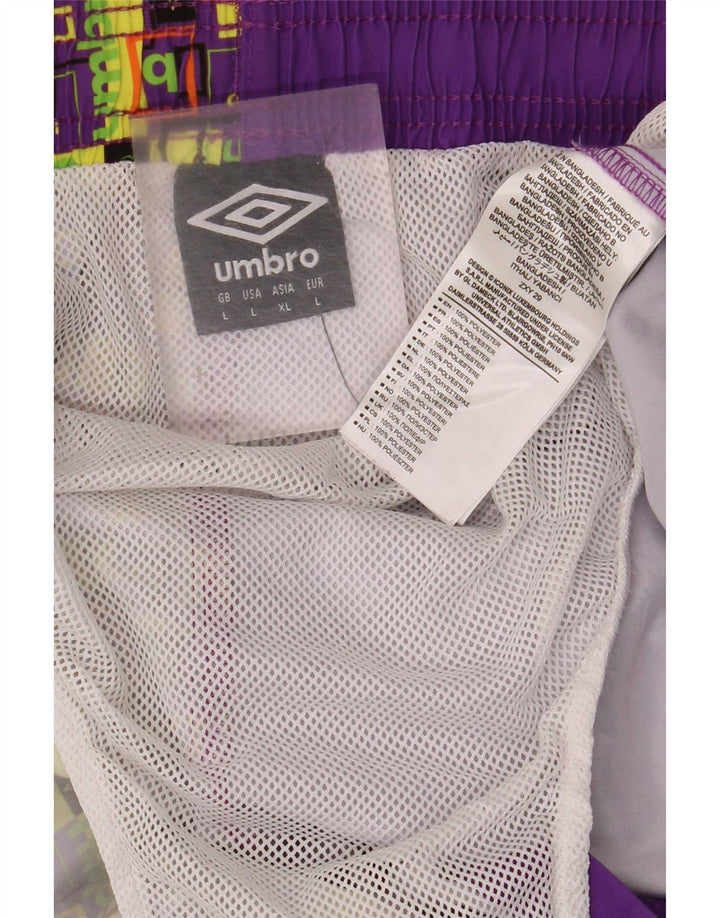 Pantaloni scurți de înot grafic pentru bărbați Umbro, mari, violet, geometric, poliester