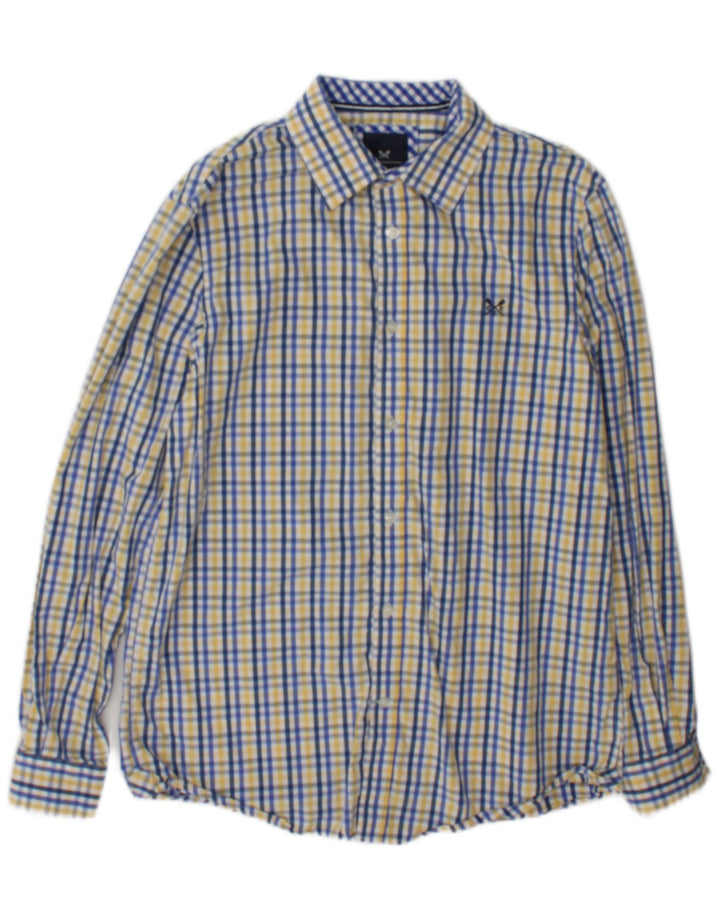 Crew Clothing Cămașă clasică pentru bărbați, bumbac cu carouri albastru mediu