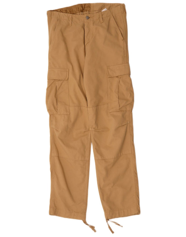 CARHARTT Mens Straight Cargo Trousers W30 L32 Beige Cotton