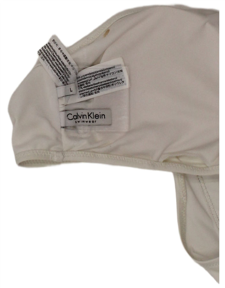 Costum de baie grafic Calvin Klein pentru femei, poliester alb mare