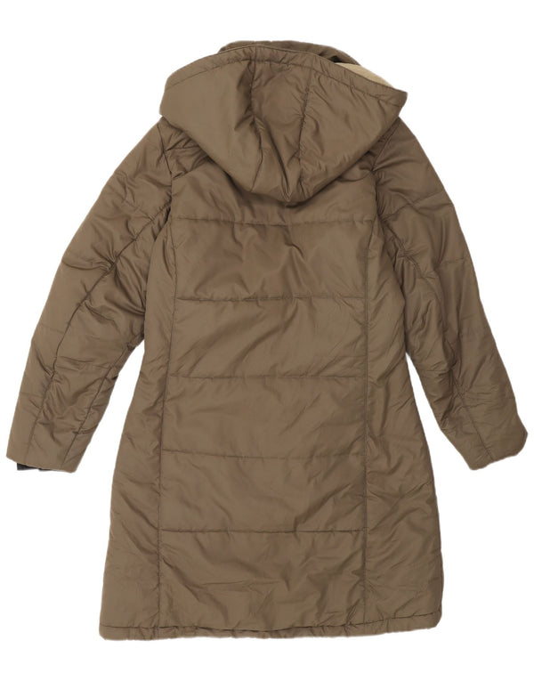 Jack Wolfskin Palton căptușit cu glugă pentru femei UK 10 Poliester kaki mic