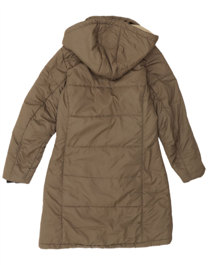 Jack Wolfskin Palton căptușit cu glugă pentru femei UK 10 Poliester kaki mic