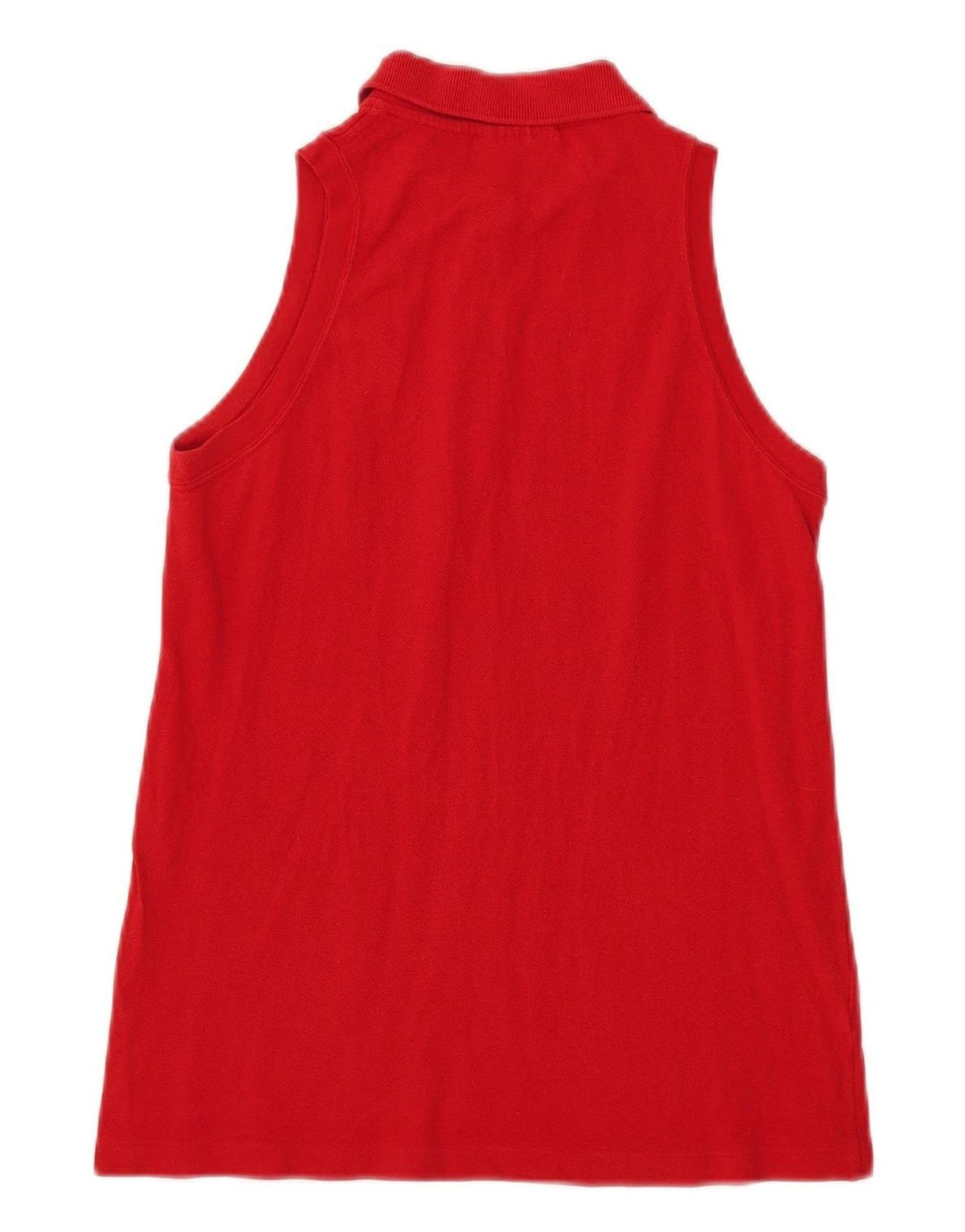 Tricou polo fără mâneci Lacoste pentru femei, mărimea 40, bumbac roșu mediu