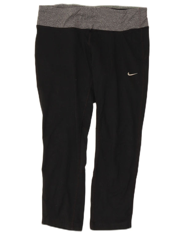 Leggings NIKE Dri Fit Capri pentru femei UK 10, negru, color block