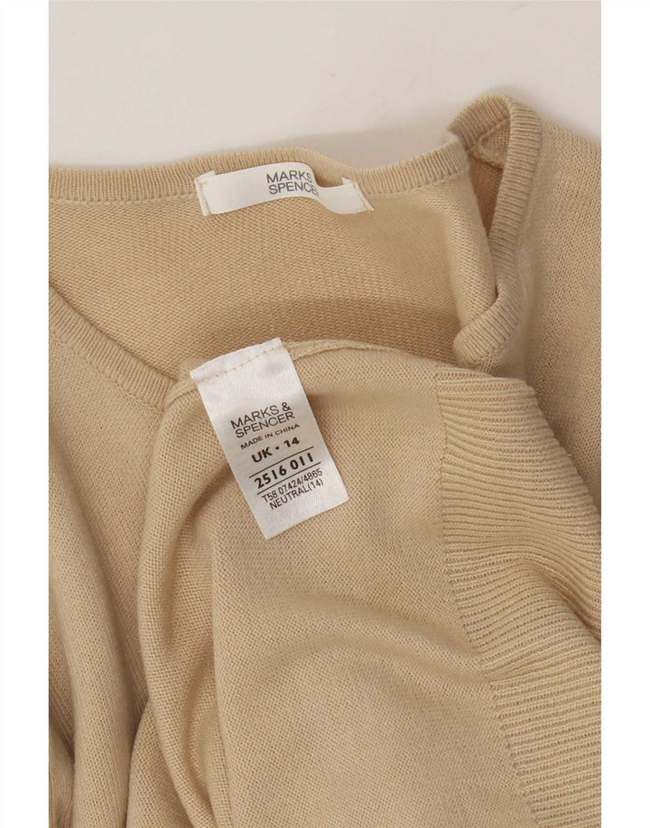 Pulover cardigan pentru femei Marks & Spencer UK 14 Medium Bej Acrilic