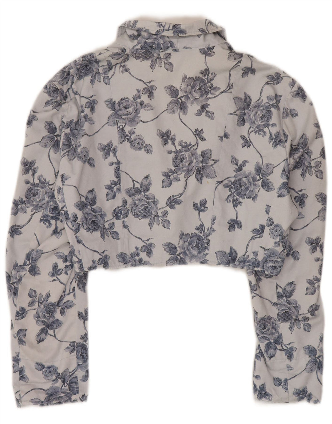 Jachetă Bolero Vintage pentru femei cu 1 nasture UK 14 Medium Blue Floral
