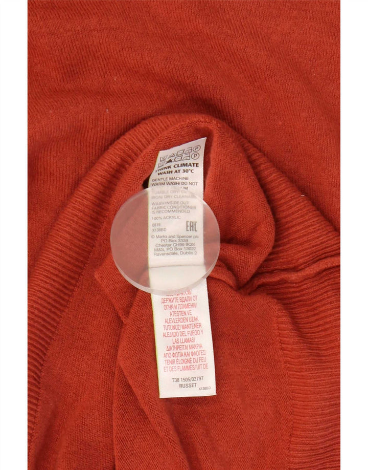Pulover pentru femei Marks & Spencer cu gât rulat, UK 12, portocaliu mediu acrilic