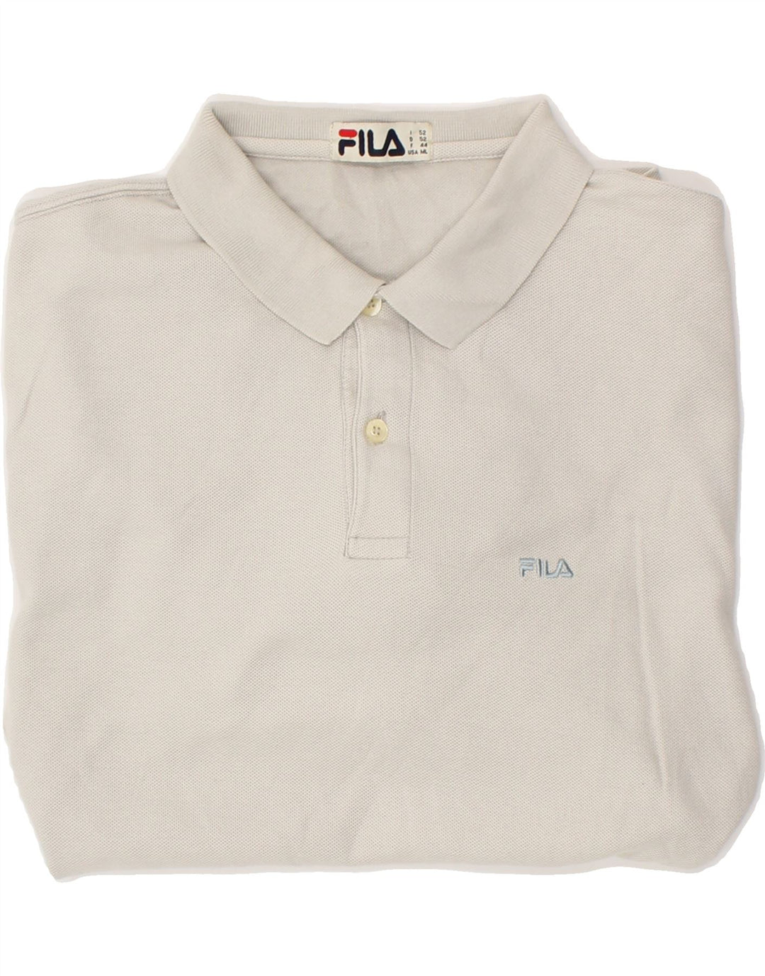FILA Mens Long Sleeve Polo Shirt Medium Grey Cotton Vintage Fila and Second-Hand Fila from Messina Hembry 