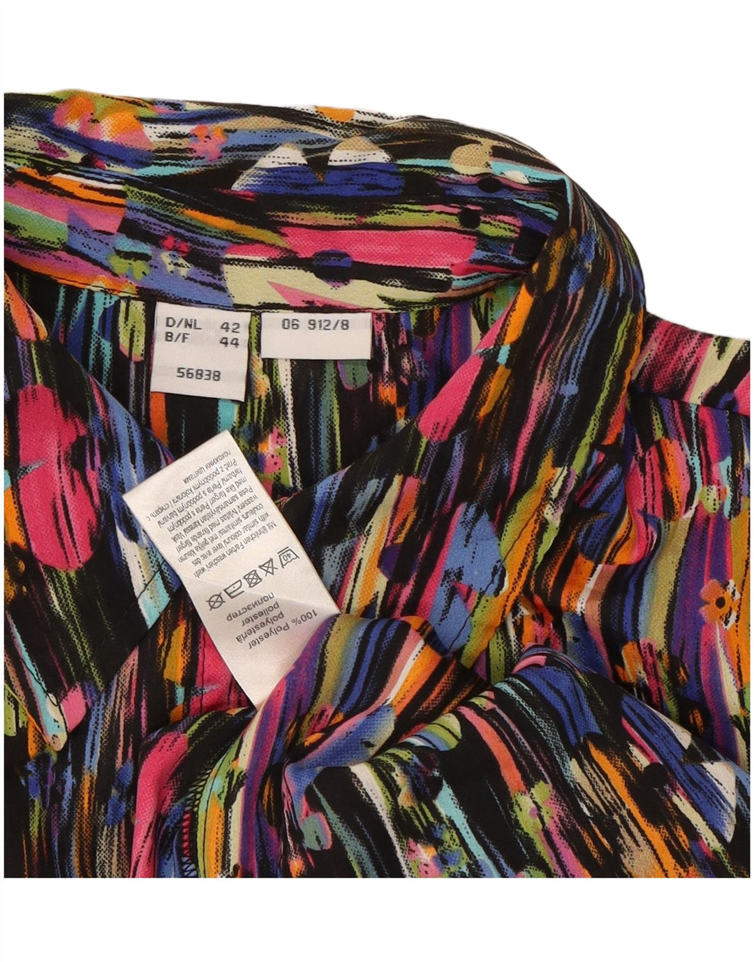 VINTAGE Womens Abstract Pattern Shirt Blouse EU 44 XL Multicoloured