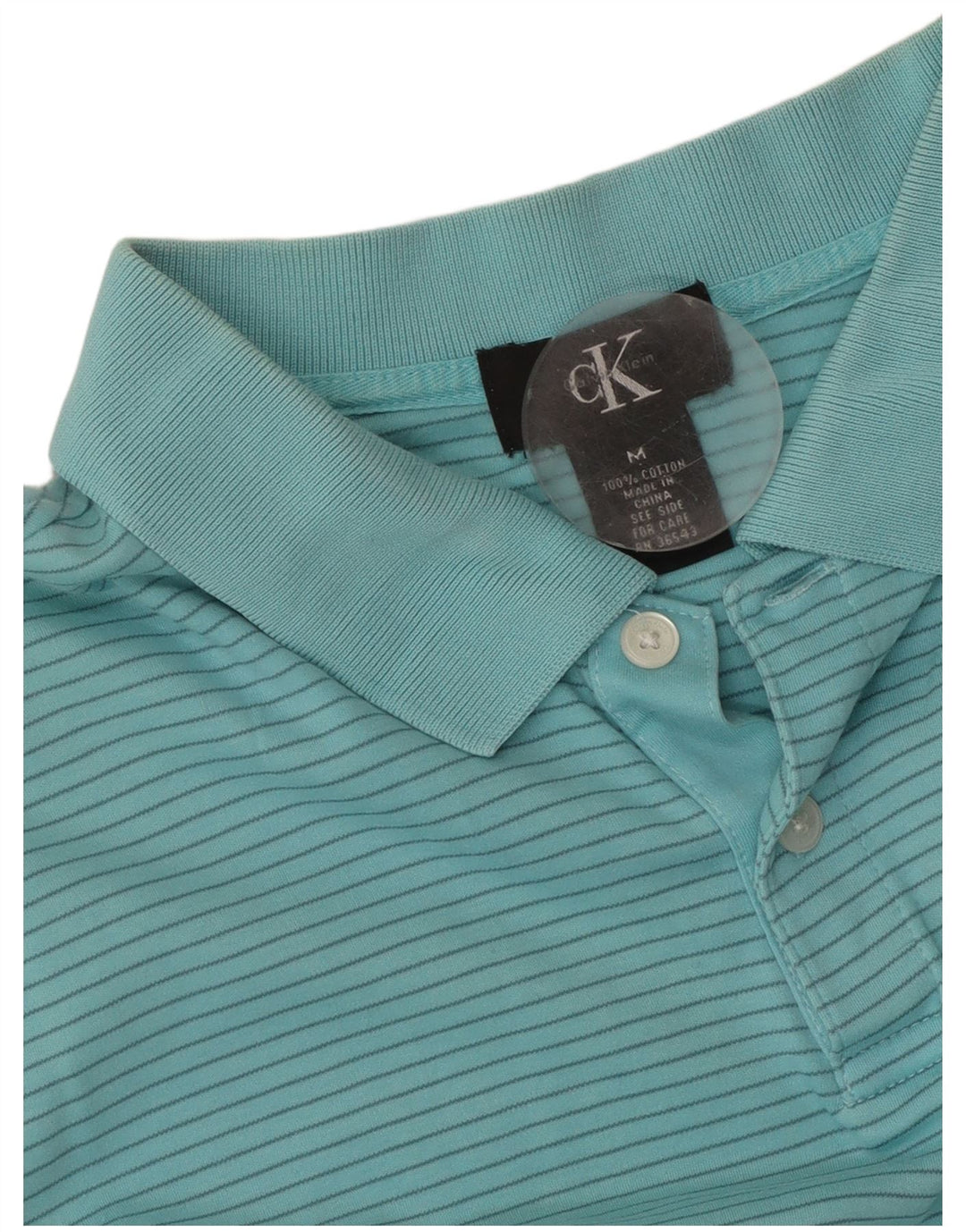 Cămașă polo CALVIN KLEIN pentru bărbați, bumbac cu dungi albastre medii
