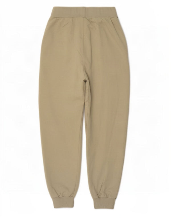 Zara Womens High Waist Tracksuit Trousers Joggers UK 12 Medium Beige Cotton