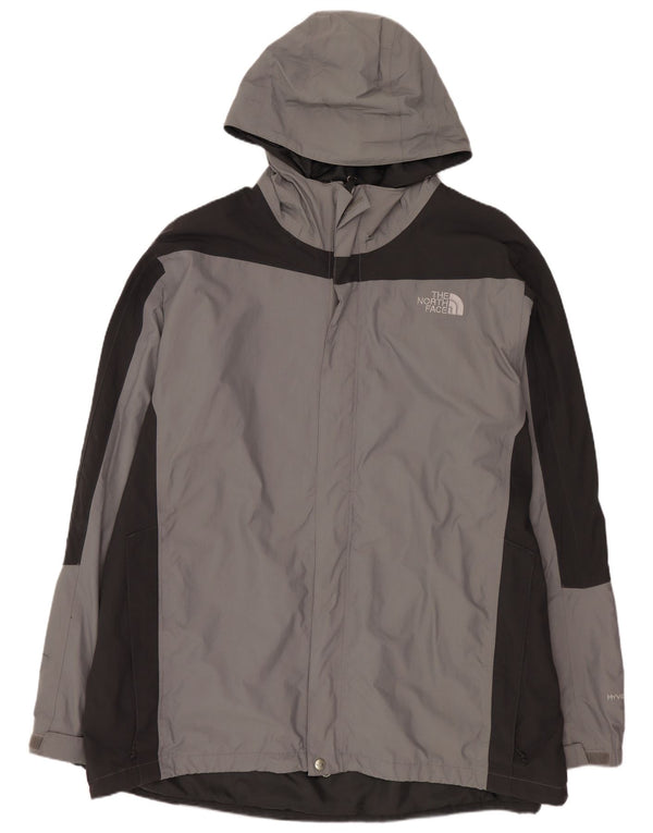 The NORTH FACE Jachetă de ploaie Hyvent cu glugă pentru bărbați UK 44 2XL Gri Colorblock