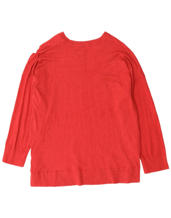 Pulover cu decolteu în V Autograph pentru femei UK 20 2XL Viscoză roșie