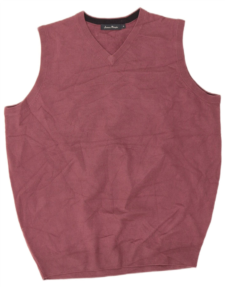 James Pringle Vestă pentru bărbați Tank Top Medium Burgundy Acrilic