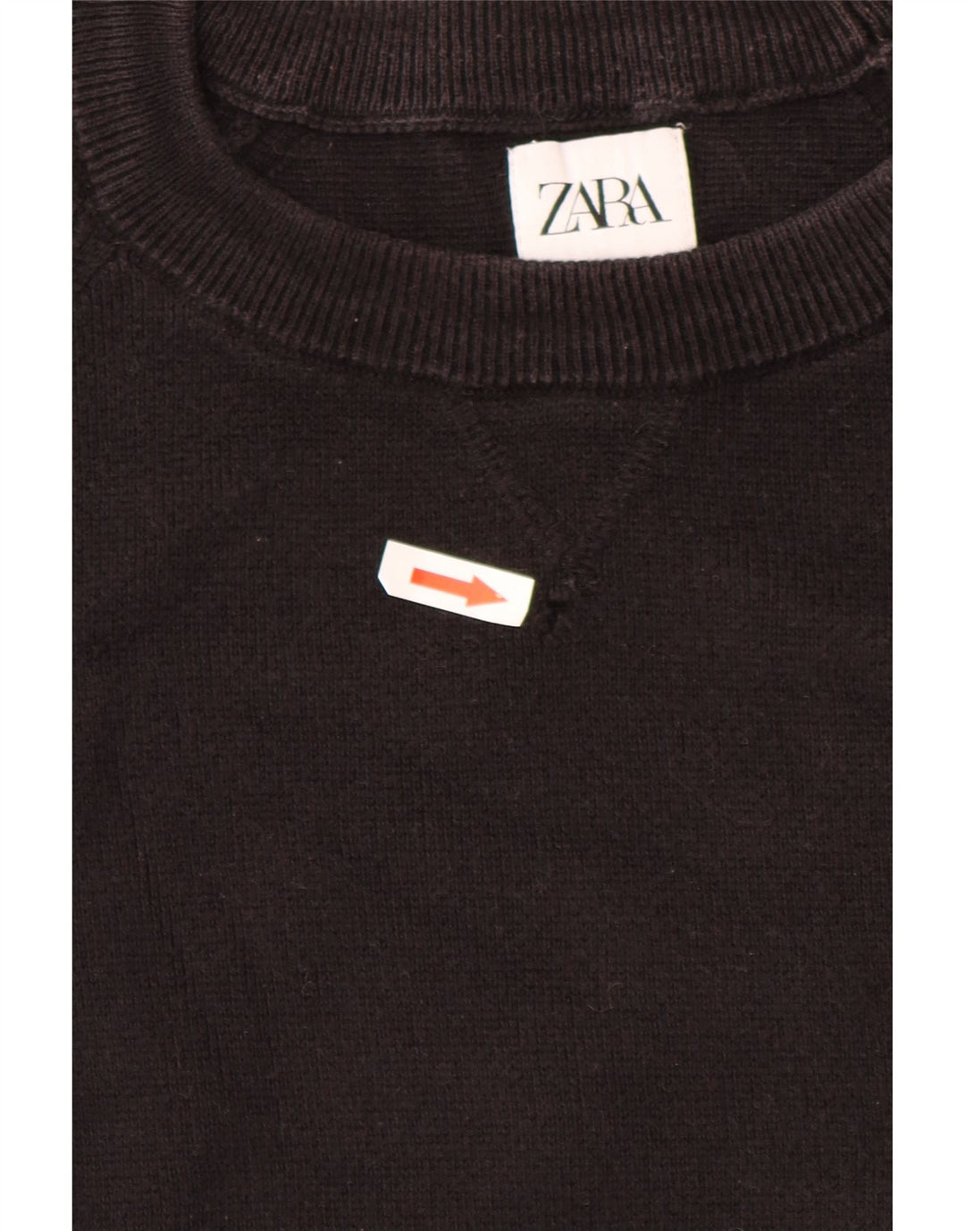 Pulover ZARA pentru bărbați, cu gât crew, bumbac maro mediu