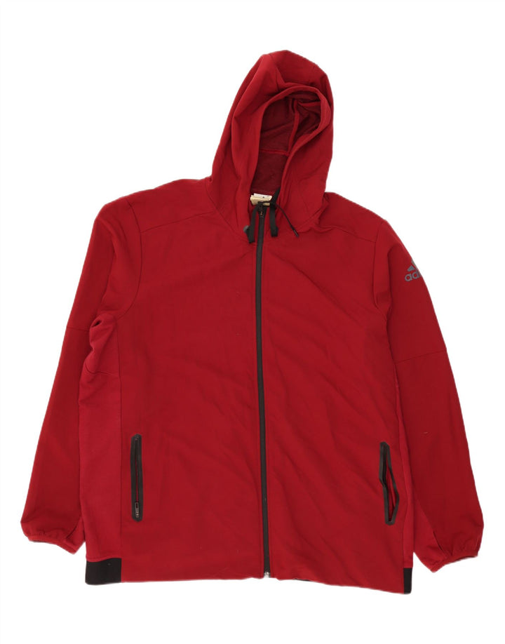 ADIDAS Mens Climalite Zip Hoodie Sweater 2XL Red Polyester Vintage Adidas and Second-Hand Adidas from Messina Hembry 