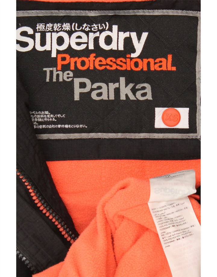 Jachetă parka cu glugă Superdry pentru femei UK 6 XS poliester negru