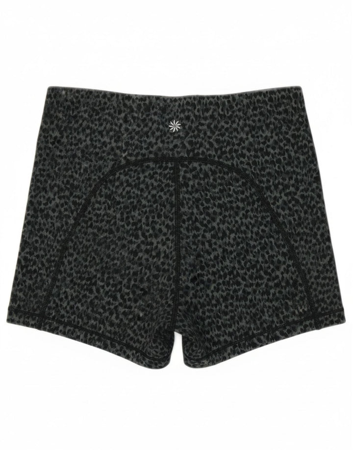 Pantaloni scurti sport pentru femei Athleta UK 8, gri mic, poliester cu imprimeu animal