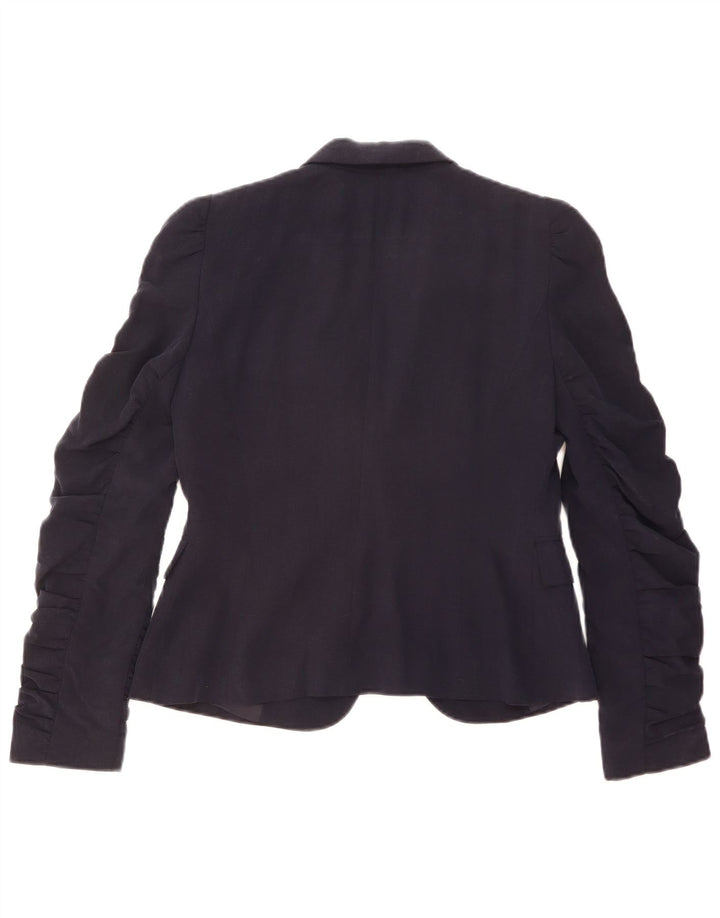 Blazer pentru femei Zara cu 1 nasture UK 12 Medium Bluemarin Lyocell