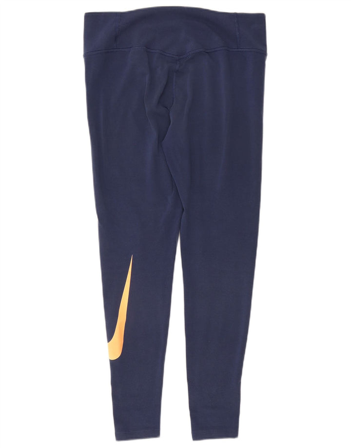 Leggings cu grafice Nike Dri Fit pentru femei UK 16, mari, albastru, bumbac