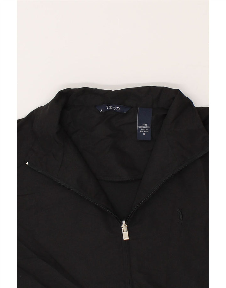 IZOD Mens Pullover Tracksuit Top Jacket Medium Black Polyester Vintage Izod and Second-Hand Izod from Messina Hembry 