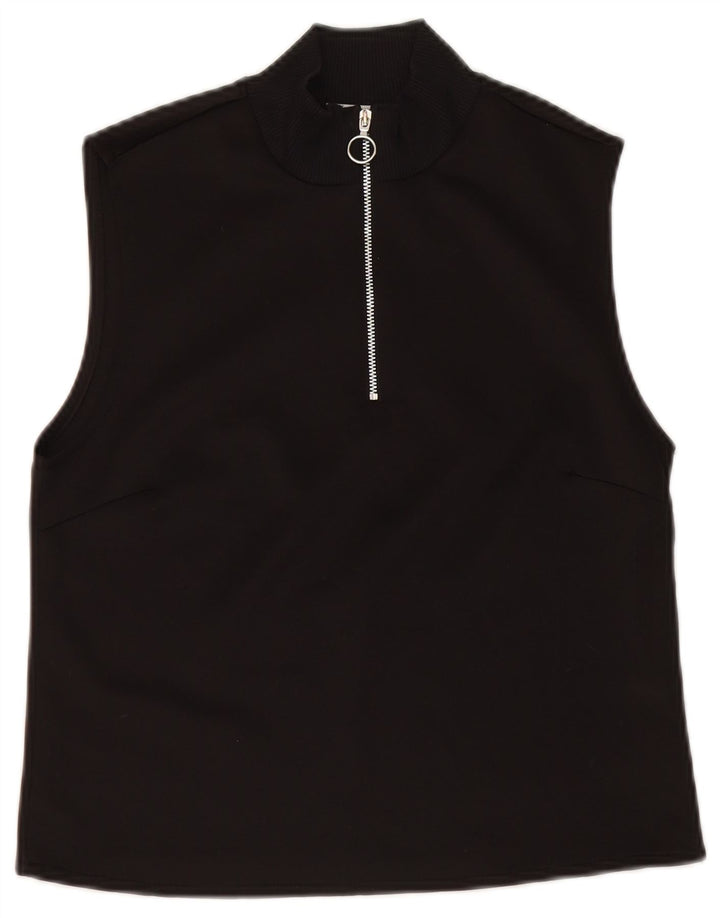Top Crop pentru Damă Zara UK 12 Medium Negru Bumbac