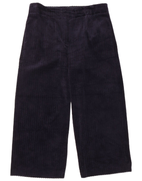 Marks & Spencer Pantaloni crop din velur pentru femei UK 14 Large W32 L24 Bleumarin