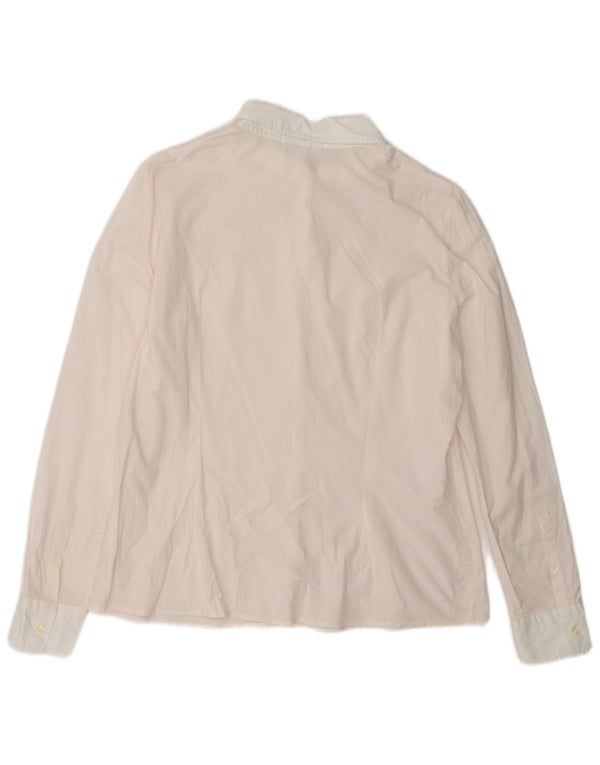 LACOSTE Womens Shirt Size 44 Large Pink Pinstripe