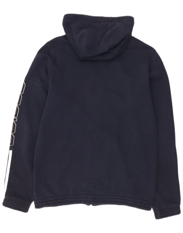 Pulover pentru bărbați ADIDAS Graphic Zip Hoodie, mediu din bumbac bleumarin