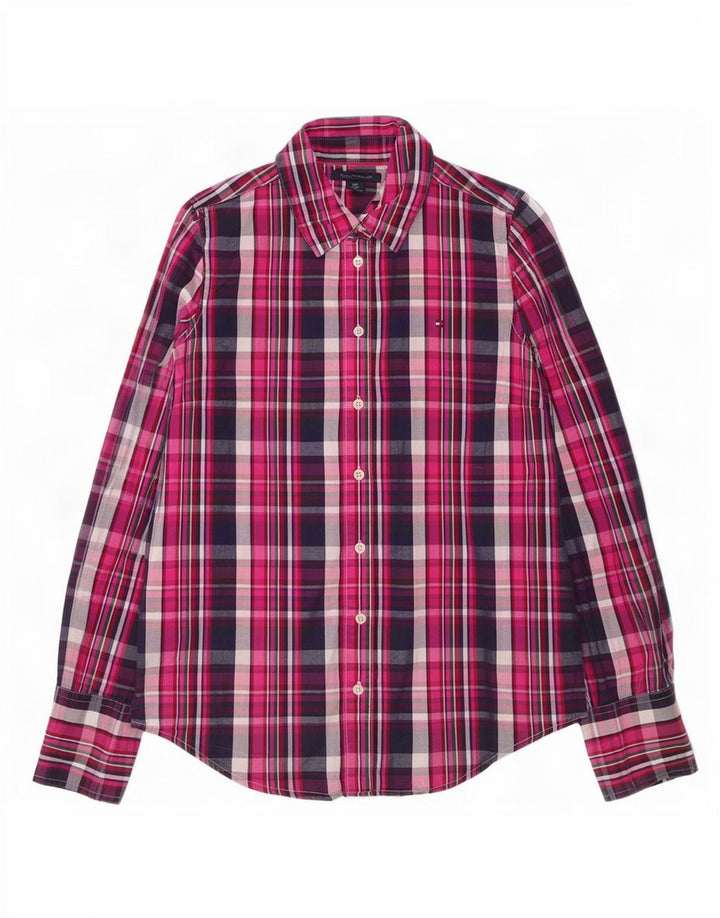 Cămașă Tommy Hilfiger pentru femei UK 10 mic, roz, din bumbac cu carouri