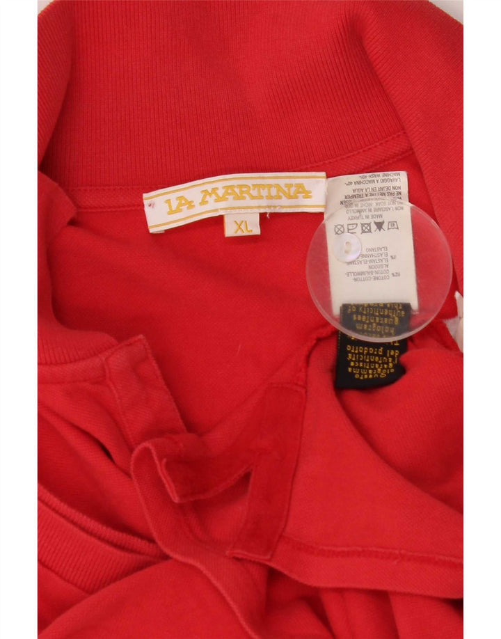 Cămașă pulover pentru femei La Martina UK 18 XL Bumbac roșu