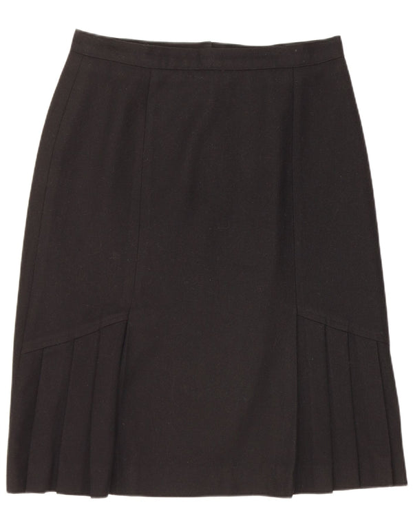 Fustă A-Line Vintage pentru femei UK 16 Large W30 Lână neagră