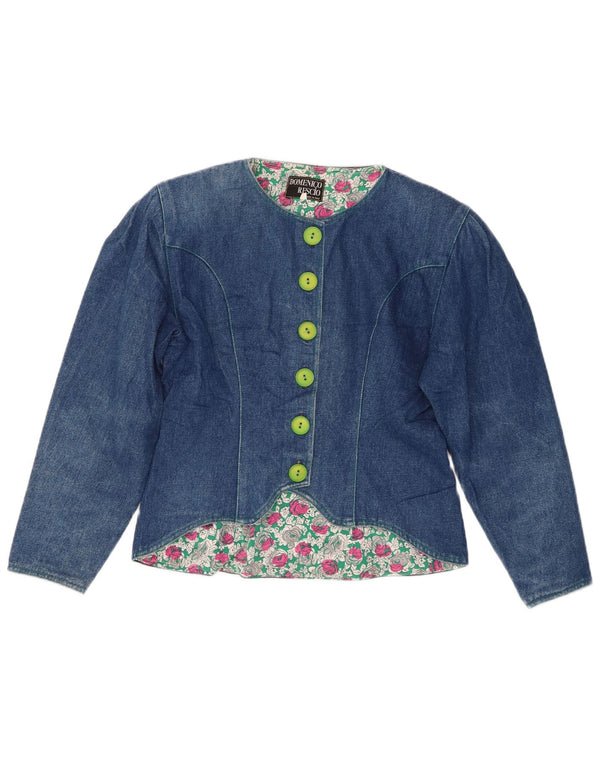 VINTAGE Womens Denim Jacket UK 12 Medium Blue