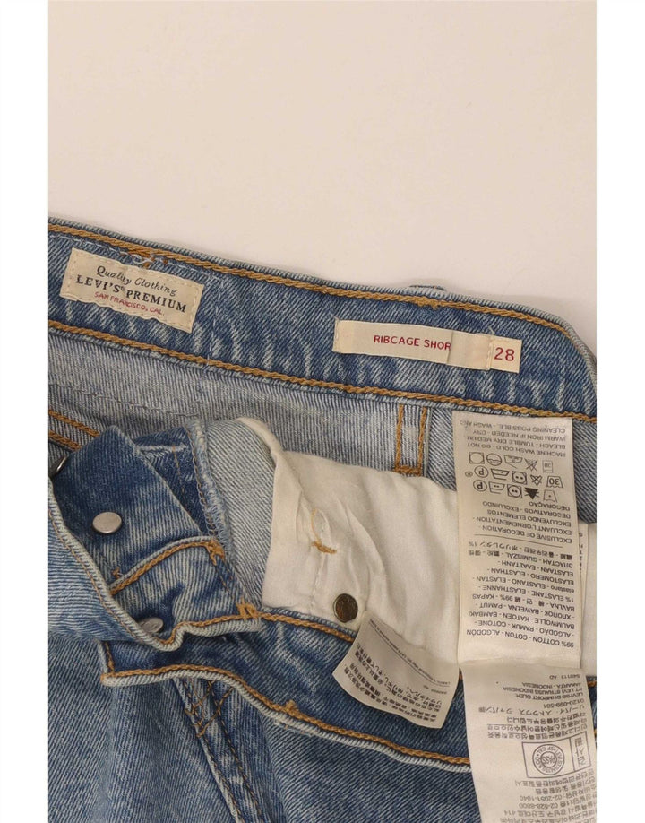 Pantaloni scurți Levi's Ribcage Denim pentru femei, mediu W28, bumbac albastru