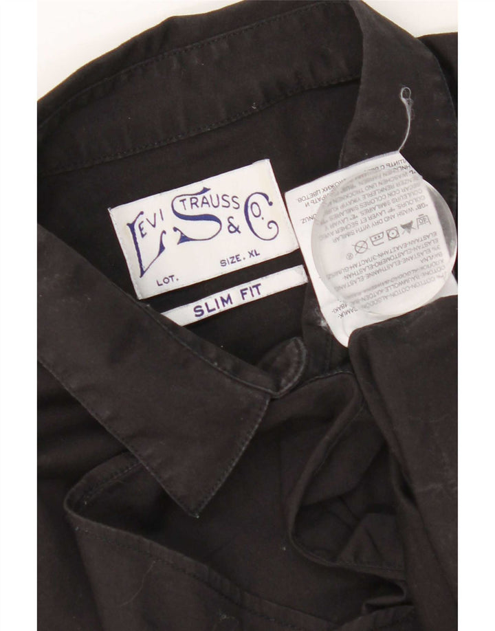 Cămașă Levi's Slim Fit XL, bumbac negru