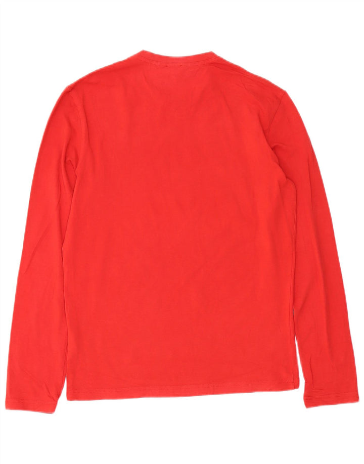 CALVIN KLEIN JEANS Top pentru femei cu mânecă lungă UK 14 Bumbac roșu mediu