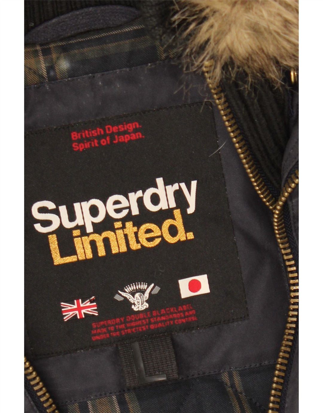 SUPERDRY jachetă parka cu glugă pentru femei UK 16 mare bumbac bleumarin
