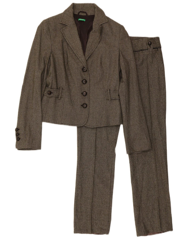 Costum 2 piese Benetton pentru femei IT 44 Medium W32 L31 Green Houndstooth