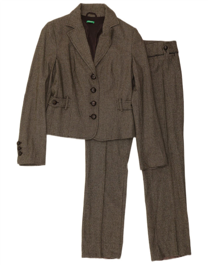 Costum 2 piese Benetton pentru femei IT 44 Medium W32 L31 Green Houndstooth