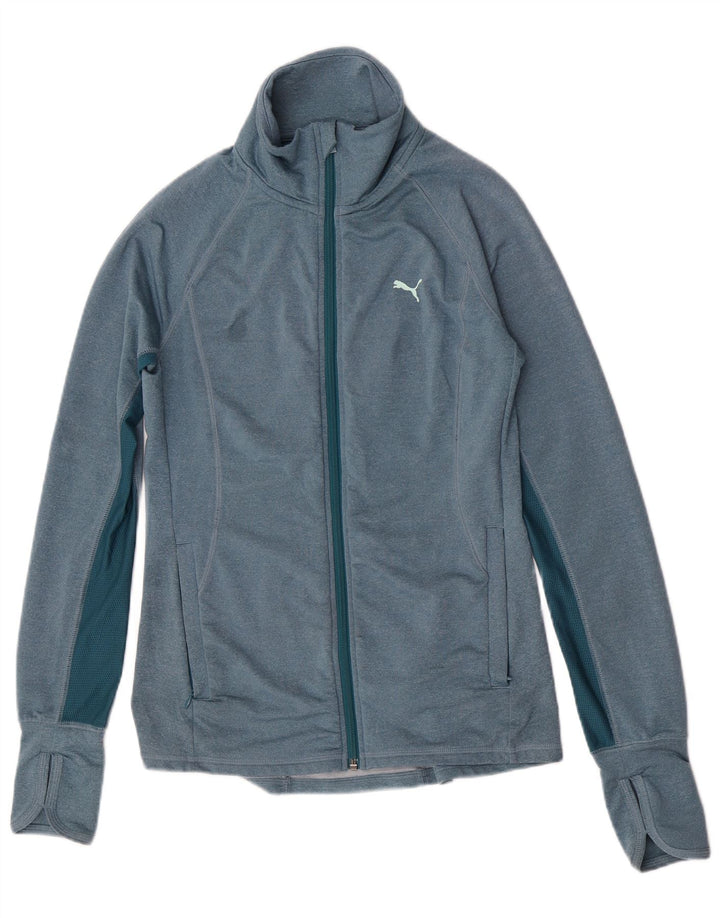 Jachetă de trening Puma pentru femei UK 8 Small Blue Colorblock Poliester