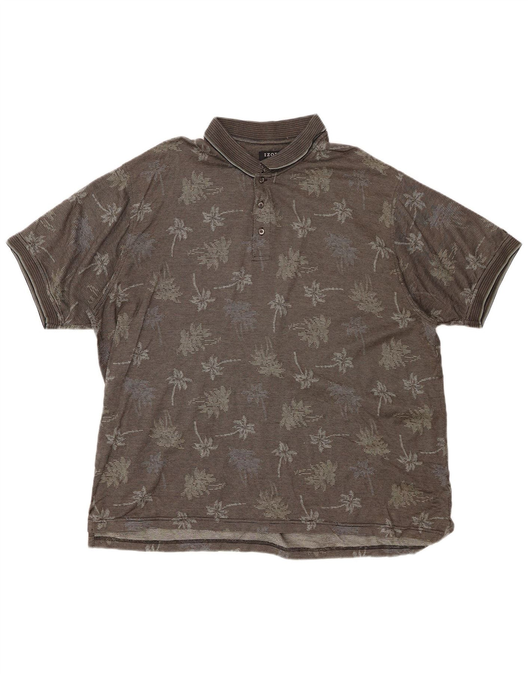 Cămașă polo de golf IZOD pentru bărbați XL, bumbac floral, gri