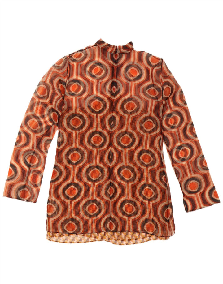 Top cu tunică cu mânecă lungă pentru femei Zara UK 12 Maro mediu Poliester geometric