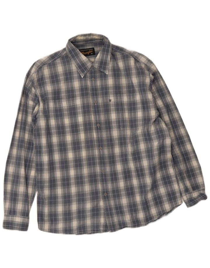 Cămașă pentru bărbați Wrangler XL, bumbac cu carouri albastre