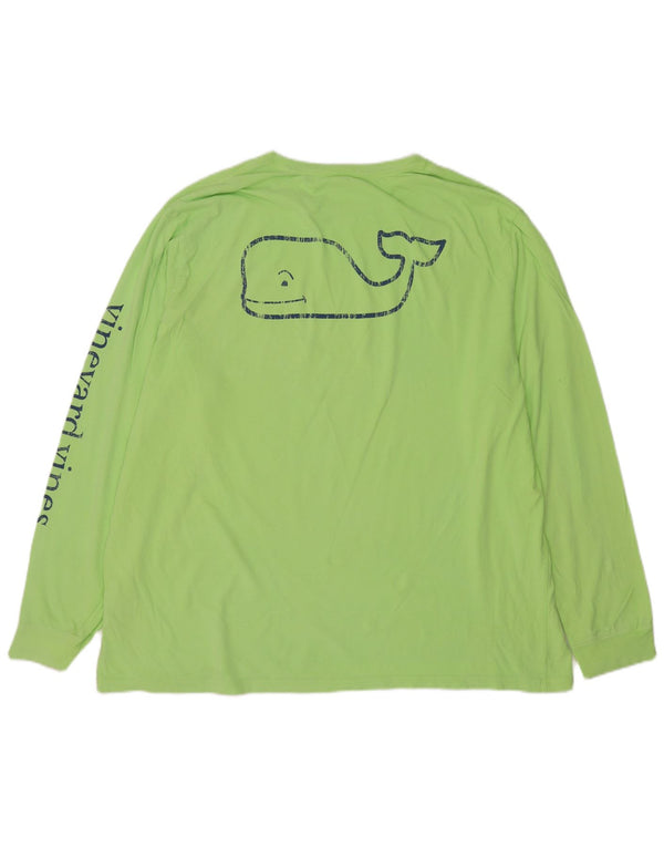 Vineyard Vines Top grafic pentru bărbați cu mânecă lungă 2XL bumbac verde