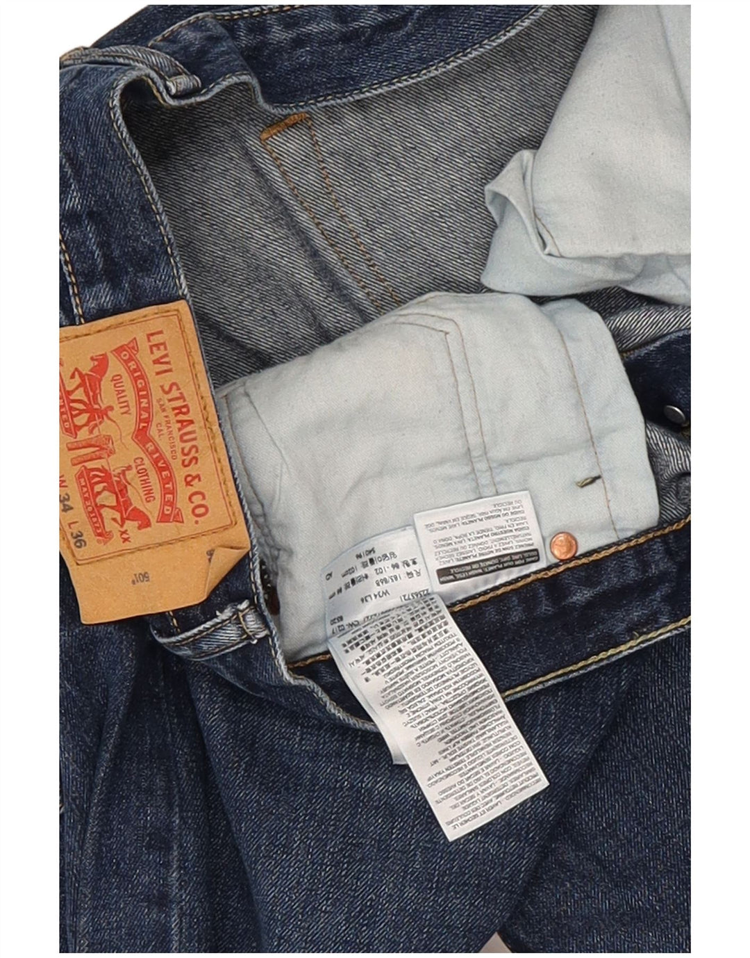 Blugi drepti pentru bărbați Levi's 501 W34 L36 Bumbac albastru