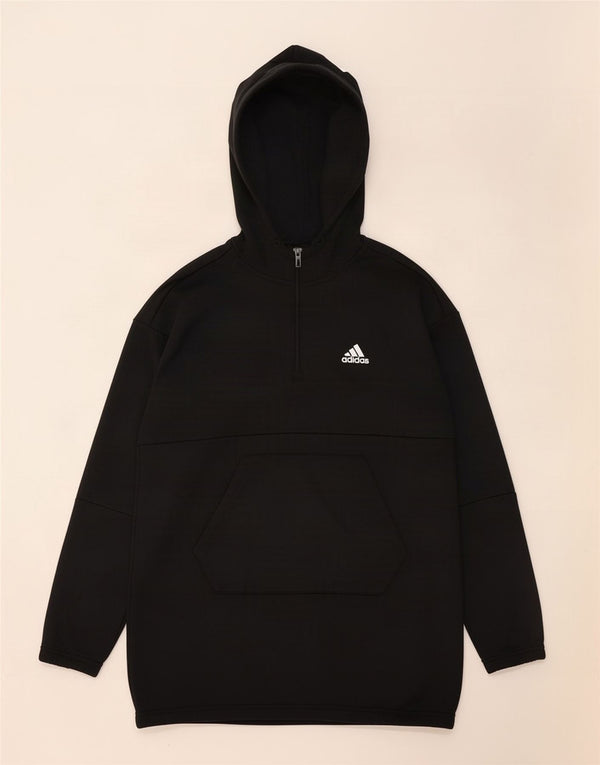 Pulover Adidas pentru femei, supradimensionat, cu grafic și gât, cu glugă, UK 8/10, mic, negru