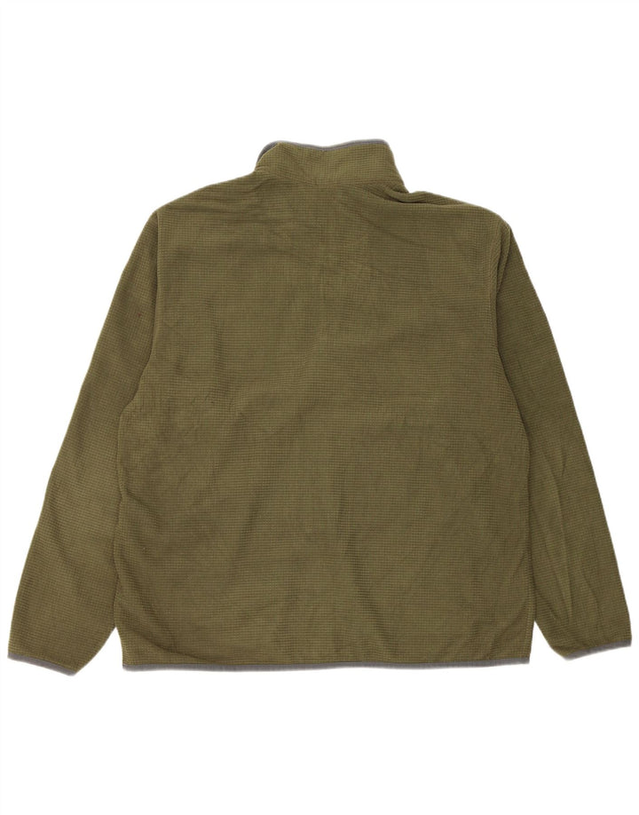 Pulover pentru bărbați Eddie Bauer, cu fermoar și gât, poliester verde mare