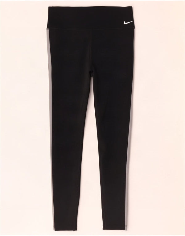 Leggings Nike Dri Fit Graphic pentru femei UK 14 Medium Black Colorblock