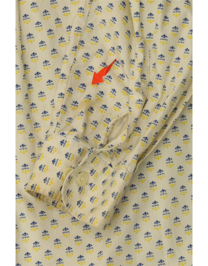 Cămașă UNIFORM pentru femei, cu model abstract, în formă largi, UK 14, bumbac galben mediu