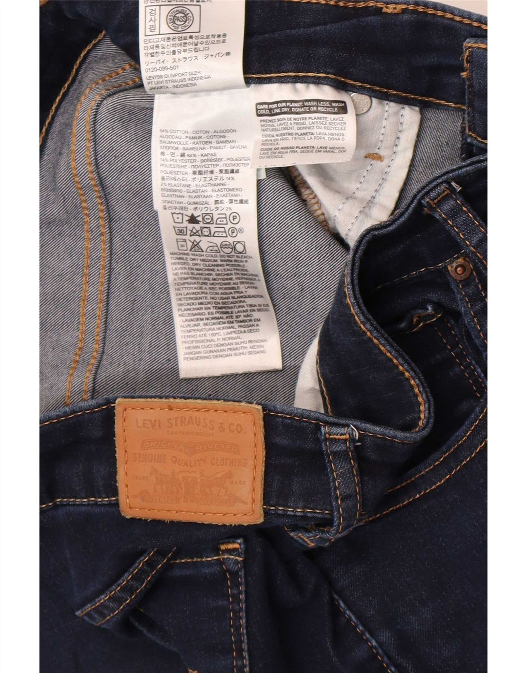 Blugi Levi's 712 Slim pentru femei W30 L32 Bumbac bleumarin